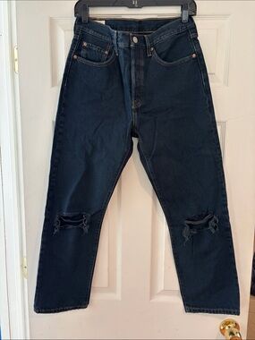 Levi's Indigo Ripped Ankle Crop Jeans